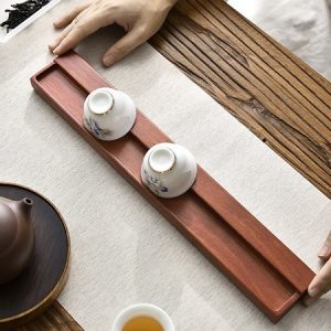 Giá gác chén gỗ hương nguyên khối để ly tách trà đẹp 40cm DC47