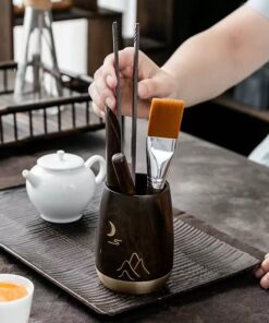 Bộ dụng cụ pha trà gỗ gụ sơn thủy 5 món - KH11