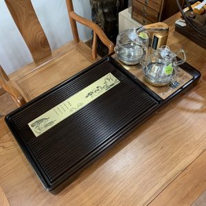 bàn trà điện gỗ gụ nguyên khối kèm bếp đun nước tự động thông minh siêu thủy tinh kamjove g9