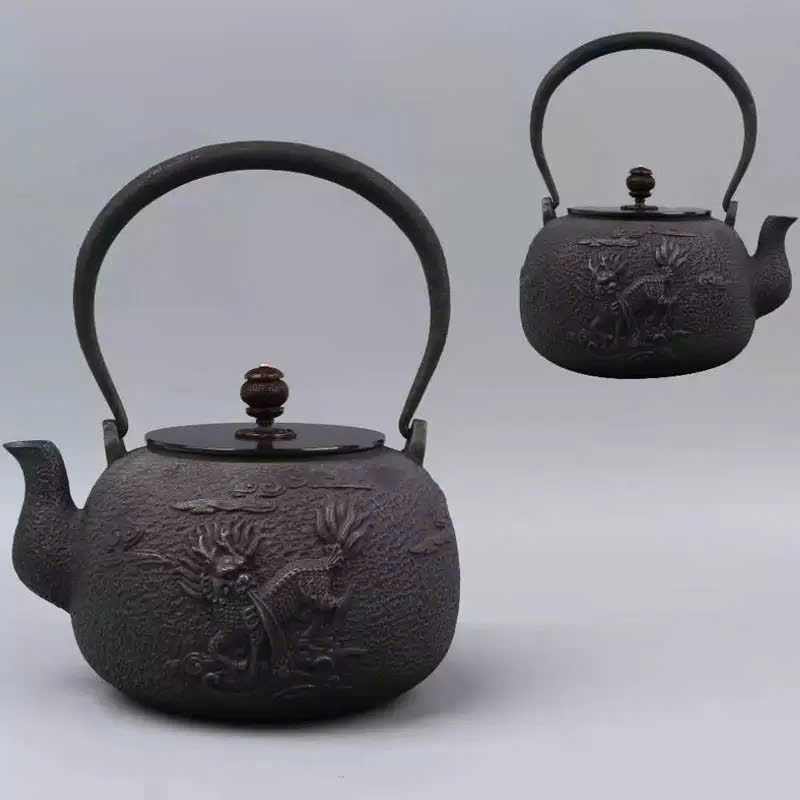 Ấm tetsubin gang Nhật đồng đen Kỳ Lân Thủy Phúc 1,2 lít AN08 - Ảnh 2