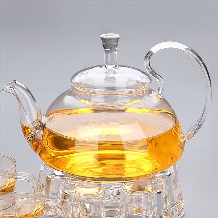 ấm trà thuỷ tinh cao cấp pha trà hoa thảo mộc 600ml chặn trà lò xo bền đẹp