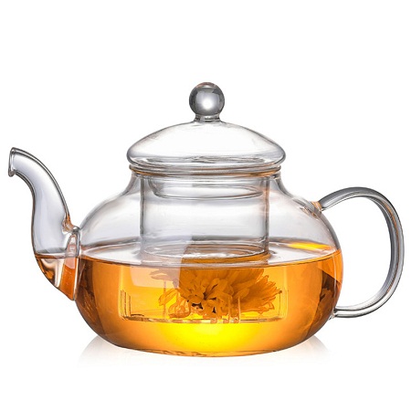 ấm trà thủy tinh pha trà hoa loại chịu nhiệt tốt đun không vỡ pha trà hoa 600ml