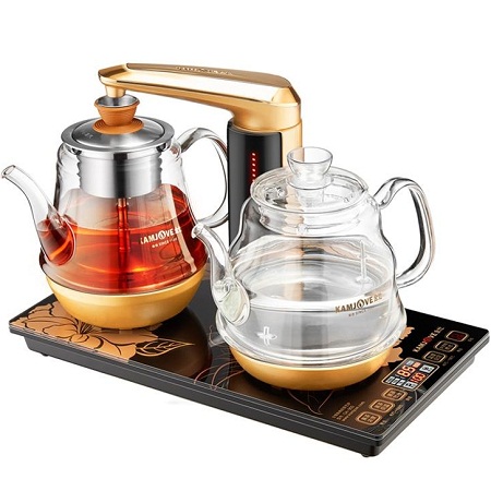 bộ ấm pha trà bằng điện thông minh gồm 2 ấm đun nước pha trà tự động kamjove ga909