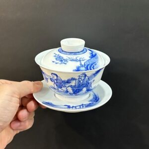 Tiềm trà sứ cảnh đức vẽ tay thủ công làm chén khải pha trà đẹp 170ml AS05.