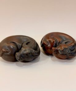 Tượng tử sa Nê Hưng Kim ngưu phú quý 9x7cm TS06