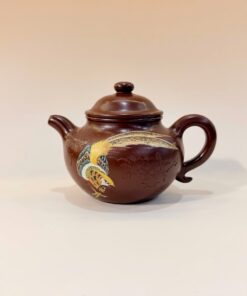 Ấm tử sa đất cũ Nghi Hưng Đại hồng bào chuyết chỉ "Cẩm trĩ phương hoa"180ml ATS83