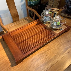 bàn trà hiện đại đun nước pha trà đa năng gỗ hương kèm bếp tự động KamJove G9 84x42cm