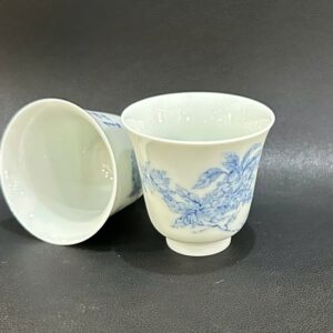 chén sứ cảnh đức vẽ tay làm chén uống trà cỡ nhỏ dáng cao đẹp 50ml CS21.