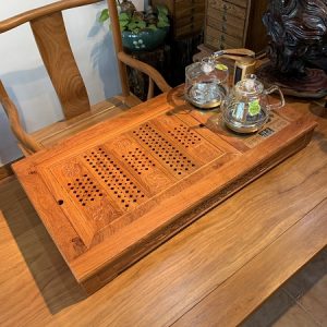 bộ bàn trà điện đa năng gỗ hương đá kèm bếp đun nước tự động thủ tinh KamJove G9 88x48cm.