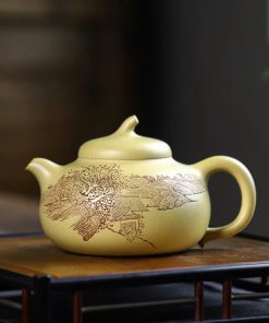 Ấm Tử Sa Đất Cũ Bổn Sơn Lục Nê Cà Đoạn Khắc Sơn Thuỷ ATS126 