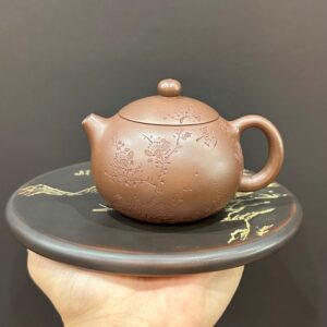 ấm trà tử sa tây thi khắc đào thủ công khoáng đại hồng bào 150ml pha trà đạo ngon.