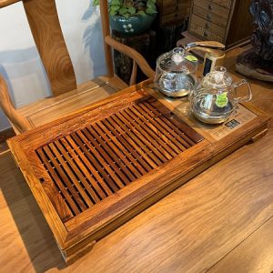 bàn trà điện đa năng gỗ hương bát mã kèm bếp đun nước tự động thông minh KamJove G9 80x44cm
