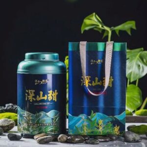 Trà phổ nhĩ viên bạch trà chính hàng Thâm Sơn Điềm hộp 260g chia nhiều gói nhỏ dễ pha.