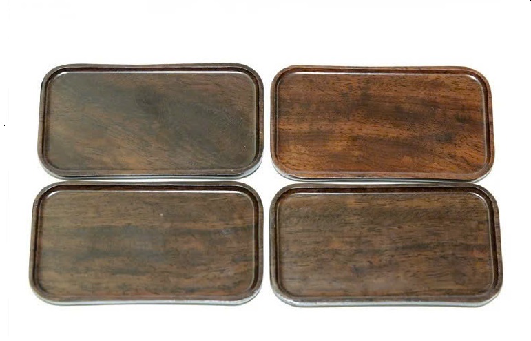 Lót chén trà gỗ gụ viền chữ nhật 12x6,6cm LC23 - Ảnh 3