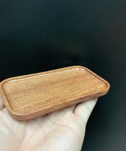 Lót ly trà gỗ hương hình chữ nhật dùng để kê chén trà bền đẹp 12x6,6cm