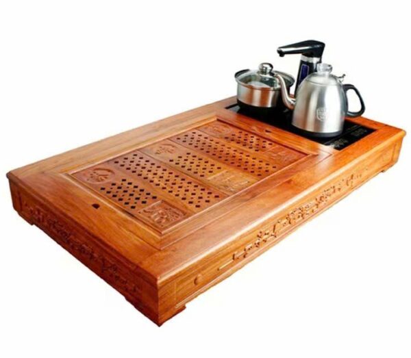 bộ bàn trà điện đa năng gỗ hương đá 88x48cm.