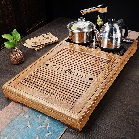 Khay trà đa năng đun nước pha trà bếp inox kamjove k9 72x40cm gỗ cánh gà bền đẹp.