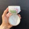 Chén sứ cảnh đức cao cấp vẽ tay hoa sen thủ công đẹp thái hội nung củi 100ml cỡ to.