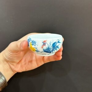 Ly trà sứ cảnh đức cao cấp vẽ tay họa tiết gà thủ công đẹp 60ml CS40.