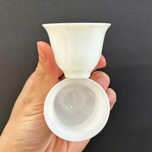 Chén sứ bạch định cao cao cấp làm ly uống trà màu trắng ngà đẹp 40ml CS05.