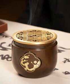 Lư xông trầm hương đồng 415g LD29