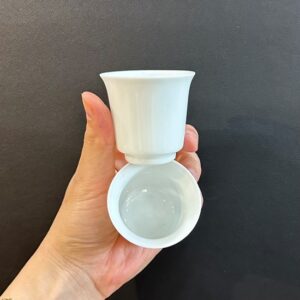 Ly trà sứ bạch định cảnh đức làm chén uống trà dáng cao đẹp 60ml thưởng hương.