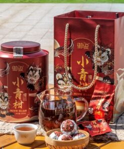Trà phổ nhĩ quýt cao cấp Ngự Tuấn chính hãng Kỳ Lân hộp 300g làm quà biếu đẹp.