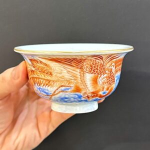 Chén trà sứ cảnh đức vẽ tay cao cấp phượng hoàng men phấn thái 120ml CS95.