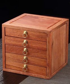 Hộp đựng trà phổ nhĩ gỗ hương 5 ngăn HPN35