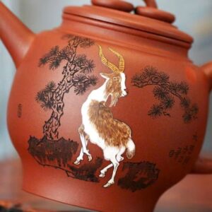 ấm tử sa đẹp đất cũ nguyên khoáng dáng tập ngọc hình dê 230ml thủ công cao cấp.