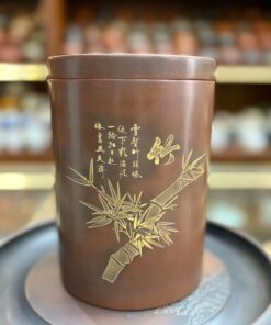 Hũ trà tử sa Nê Hưng Kim trúc dáng cao 1,2L HT92