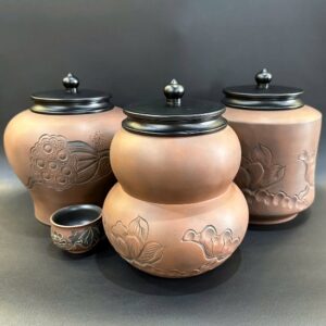 Hũ trà nê hưng nguyên khoáng nắp đậy mút hơi bảo quản trà tốt cỡ to 9x15x19cm HT66.