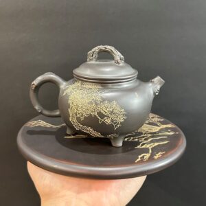 Ấm nê hưng cao cấp hỏa biến pha trà ngon dáng tam túc khắc tùng 230ml AKC236.