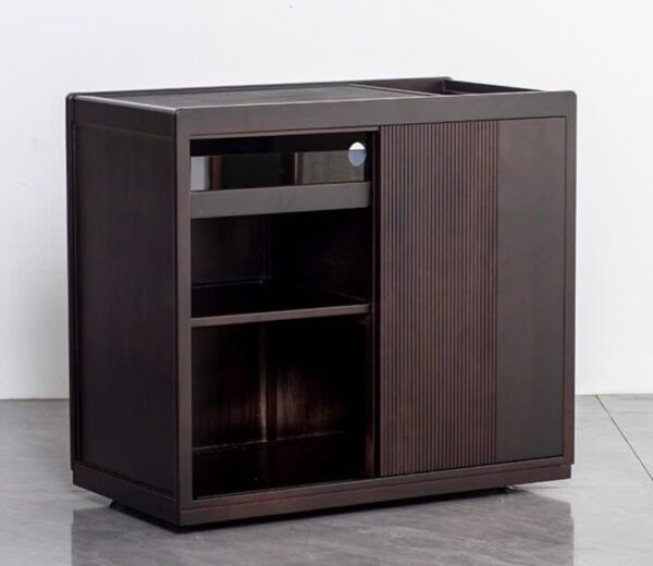 Bàn trà di động gỗ gụ mặt đá cao 70cm mặt 76x40cm.