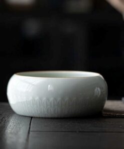thuyền trà tử sa cao cấp hỏa biến dưỡng chén khắc lan thủ công đẹp bụng 20x cao 8cm.