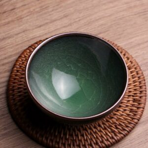 Chén nhữ diêu Men Rạn Ngọc Bích Nung Củi 100ml làm chén chủ CTM81