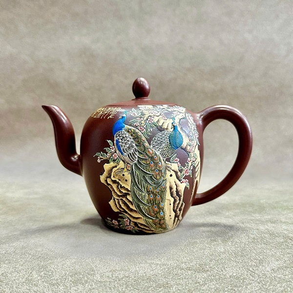 Am Tu Sa My Nhan Kien Day Tao Thanh Doi Cong 300ml ATS09 (1) Ấm Tử Sa Đất Cũ Mỹ Nhân Kiên Đáy Tào Thanh Đôi Công 300ml ATS09