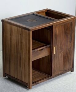 Bàn Trà Di Động Gỗ Mặt Đá Vuông 37x37cm 68x69x46cm BT27