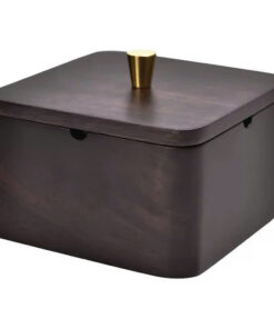 Gạt Tàn Gỗ Gụ Dáng Vuông Có Nắp Cao7.5x12cm GTG09