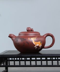 Ấm Tử Sa Đất Cũ Tử Nê Chuyết Chỉ Hươu Tùng Trường Thọ 150ml ATS617