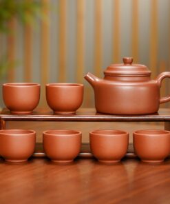Bộ Ấm Trà Tử Sa Đất Cũ Đáy Tào Thanh Đức Trung 6 Chén Trơn 250ml AT200