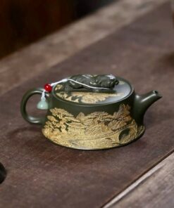 Ấm Tử Sa Đức Trung Lục Nê Sơn Thuỷ Nắp Báo 250ml ATSM39