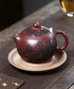 Ấm Tử Sa Tây Thi Tử Nê Sơn Thuỷ "Thanh Tiên Cư" 500ml ATSM42