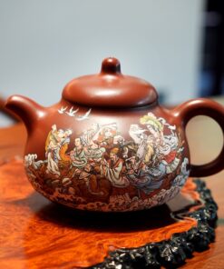 Ấm Tử Sa Nghi Hưng Đất Cũ Đáy Tào Thanh Hoa Dĩnh "Bát Tiên Quá Hải" 400ml ATS123