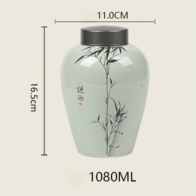 Hũ Sứ Cảnh Đức dáng cao Thanh trúc 1000ml HT100 - Ảnh 4