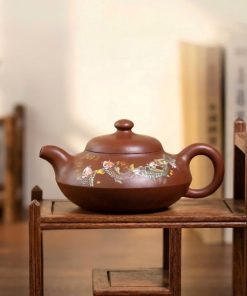 Ấm Tử Sa Hư Biến Đất Cũ Đáy Tào Thanh Cửu Ngư Đồ 400ml ATS18