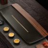 Khay Trà Gỗ Óc Chó Măt Nhựa Bakelite 60*25*3.5cm KTG45