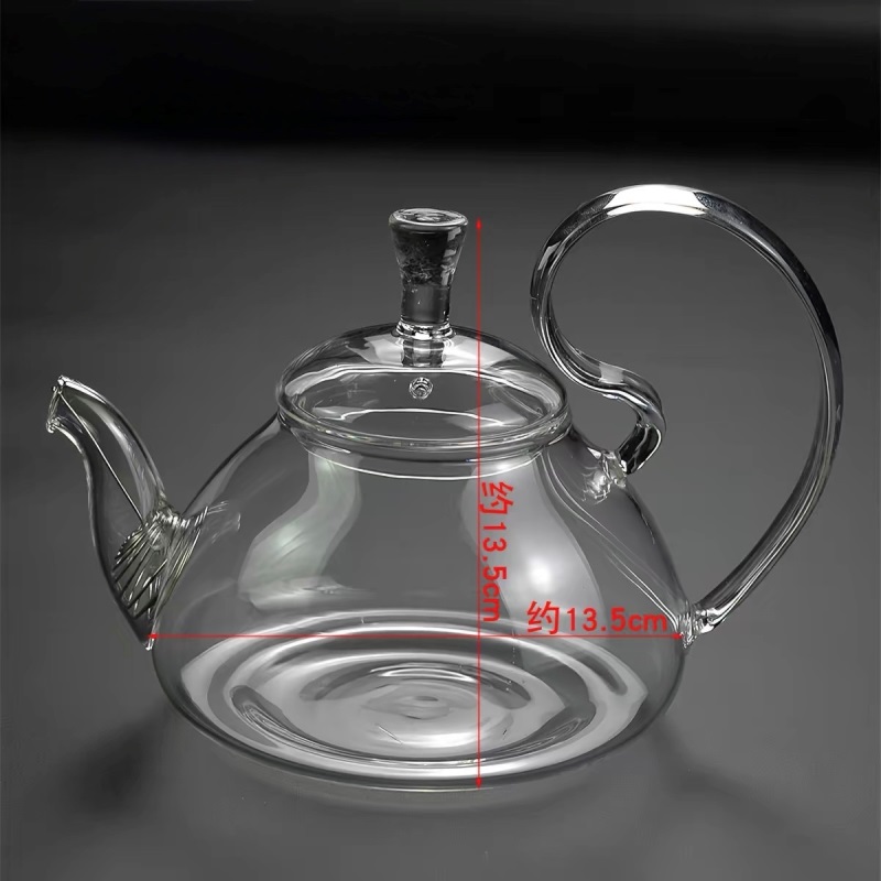 Ấm Thuỷ Tinh Dáng Quai Cao Đun Trà Hoa 800ml ATT02 - Ảnh 5