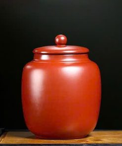Hũ Đựng Trà Tử Sa Chu Nê Trơn Dáng Trụ Dung Tích 1L2 HT110-1