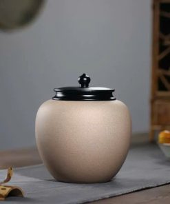 Hũ Đựng Trà Tử Sa Đoàn Nê Trơn Nắp Inox 1.2L HT112